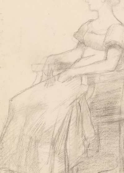 Retrato y una mujer sentada en una silla de August Allebe