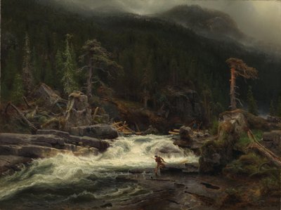 Cascada en Telemark de August Cappelen