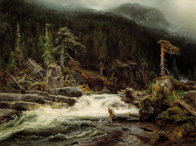 Cascada en Telemark de August Cappelen