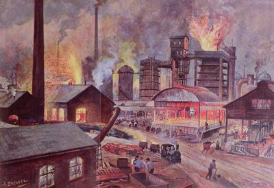 Fábrica con alto horno, de una serie de libros sobre L