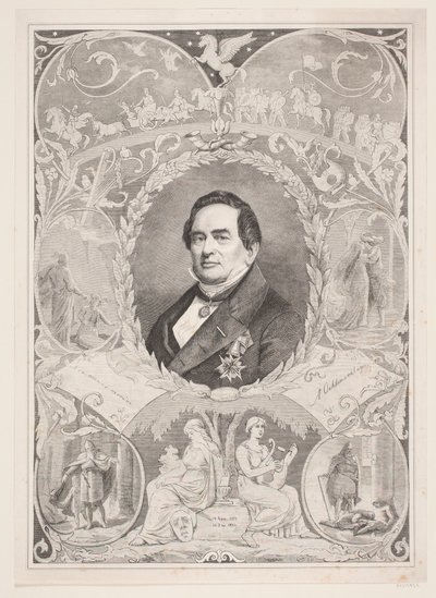 Adam Oehlenschläger. Hoja conmemorativa de August Edward Adolf Heimburger