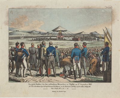 El gran banquete de los tres monarcas aliados en Teplitz Teplice el 2 de septiembre de 1813 de August Friedrich Andreas Campe