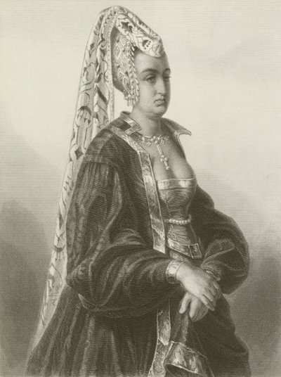 Reina Isabeau (grabado) de August Friedrich Pecht