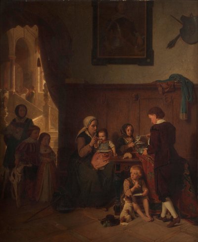 atender a una familia pobre de August Friedrich Siegert