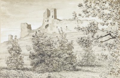 Vista de las ruinas del castillo de Rakvere, 1828 de August Georg Wilhelm Pezold