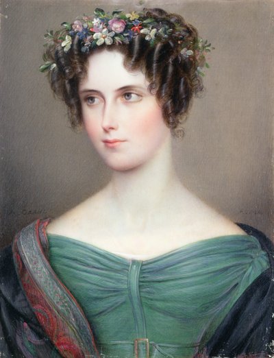 Retrato de una dama, posiblemente la Hon. C. Barrington de August Grahl