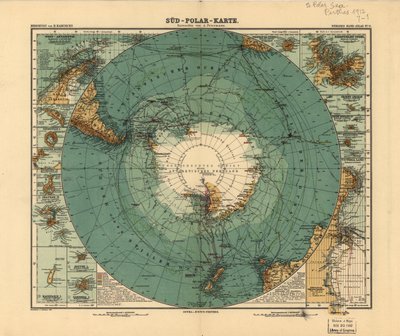 Mapa del Polo Sur, 1912 de August Heinrich Petermann