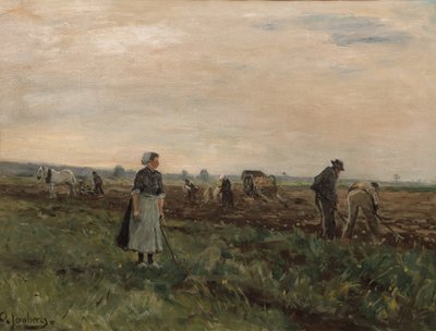 Trabajadores en el campo (pintura) de August Jernberg