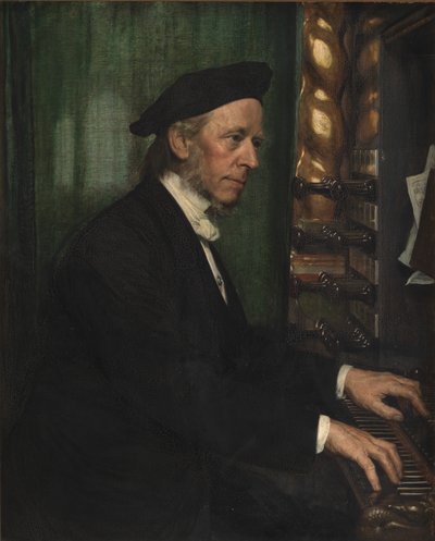Organista de la catedral de Roskilde, profesor Hans Matthison-Hansen, suegro del artista de August Jerndorff