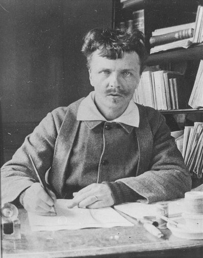 Autorretrato en su estudio en Gersau de August Johan Strindberg