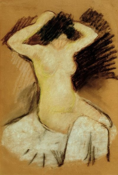Desnudo sobre tela blanca de August Macke