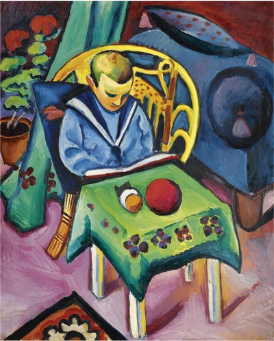 Niño con libro y juguetes, 1912 de August Macke