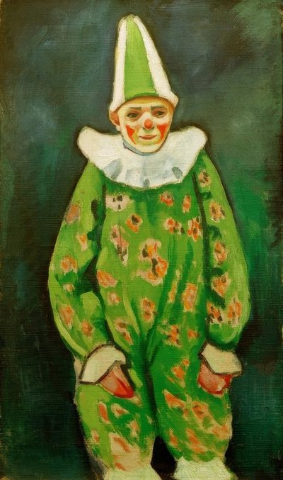 Payaso con traje verde de August Macke