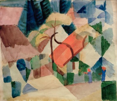 Casas de pueblo en jardines de August Macke