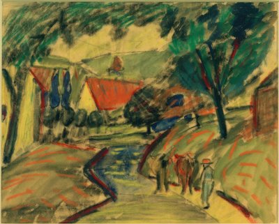Calle del pueblo en Kandern II de August Macke