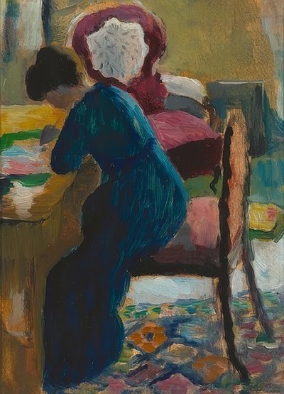 Elisabeth en el escritorio. 1909/10 de August Macke