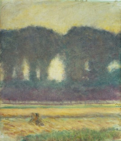Abetos y un campo de maíz de August Macke