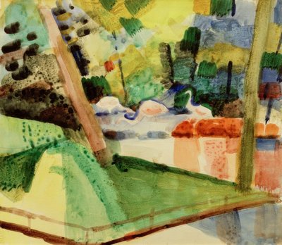 Flamencos en el zoológico de August Macke