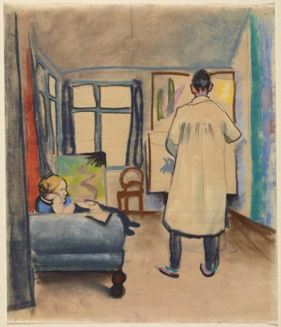 Franz y Maria Marc en el estudio de August Macke en Bonn de August Macke