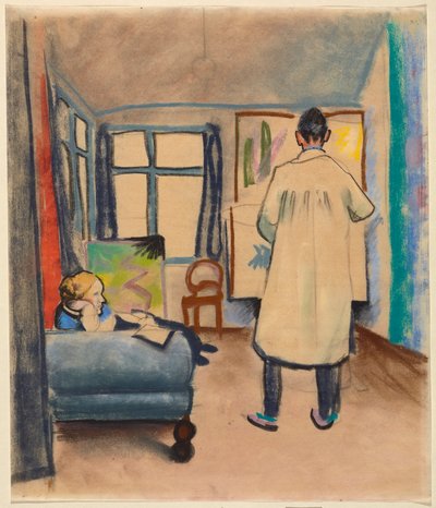 Franz y Maria Marc en el estudio de August Macke en Bonn de August Macke