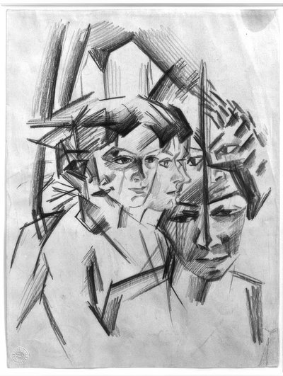 Cabezas futuristas (Elisabeth) de August Macke