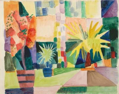 Jardín en el lago Thun (granado y palmera en el jardín). 1914 de August Macke