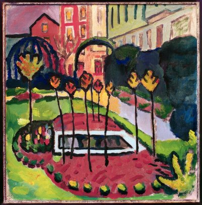 Jardín con estanque de August Macke