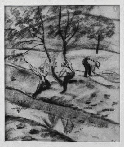 Leñadores en Kandern de August Macke