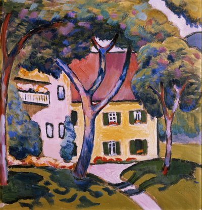 Casa en un paisaje de August Macke