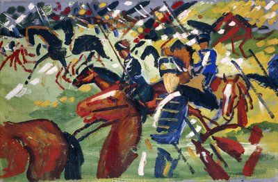 Húsares partiendo de August Macke
