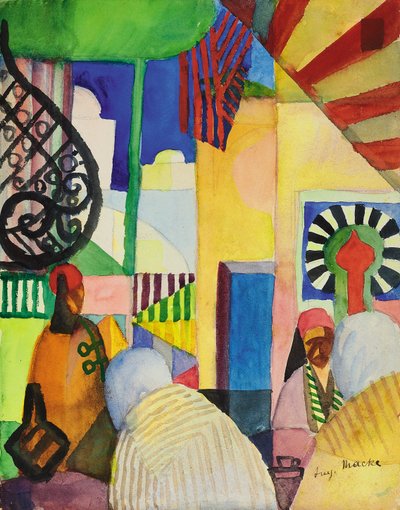En el bazar, 1914 de August Macke