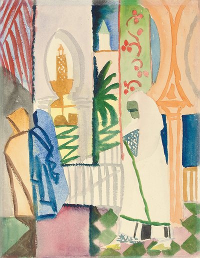 En el salón del templo; In der Tempelhalle, 1914 de August Macke