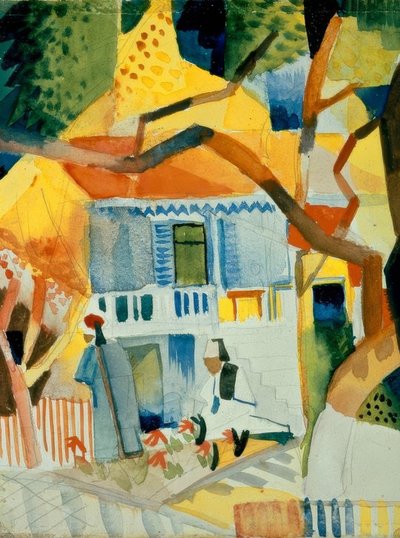 Patio interior de la casa de campo en St. Germain de August Macke