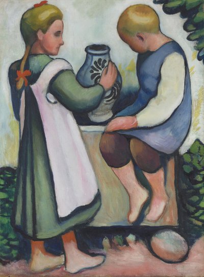 Niños en la fuente II de August Macke