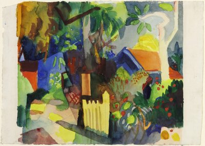Paisaje con un árbol claro de August Macke