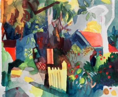 Paisaje con árbol claro de August Macke