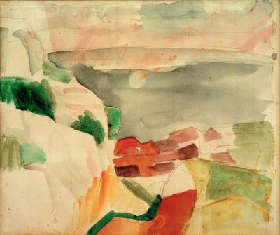 Paisaje del lago Murten de August Macke