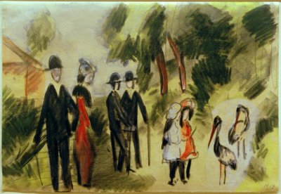 Gente con las garzas de August Macke