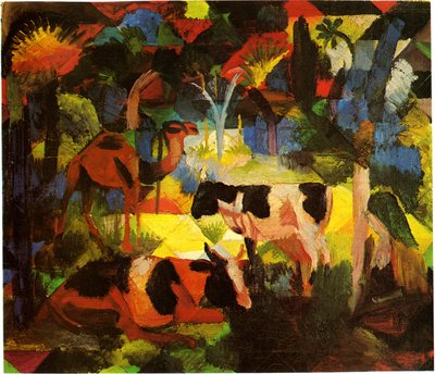 Macke paisaje-vaca-camello de August Macke