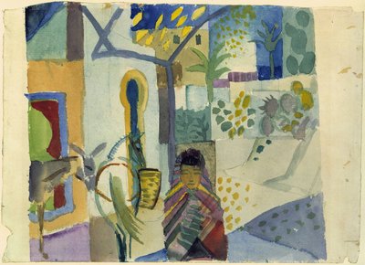 Niña con caballo y burro de August Macke