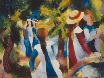 Muchacha bajo los árboles de August Macke