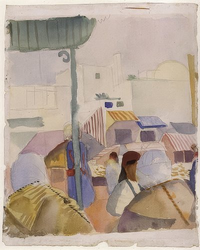 Mercado en Túnez (II). 1914 de August Macke