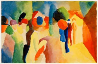 Con chaqueta amarilla de August Macke