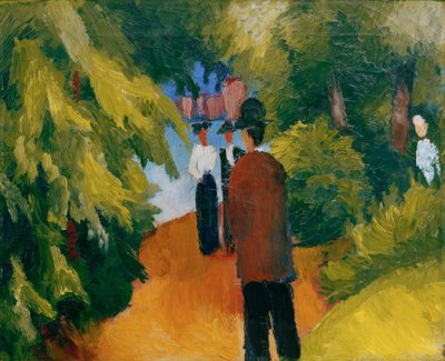 Parque junto al agua (Hombre en el parque) de August Macke
