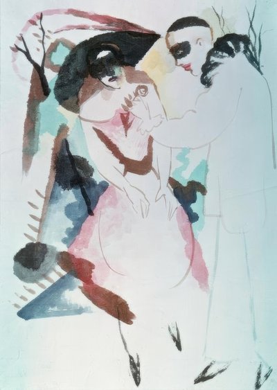 Pierrot y dama de August Macke