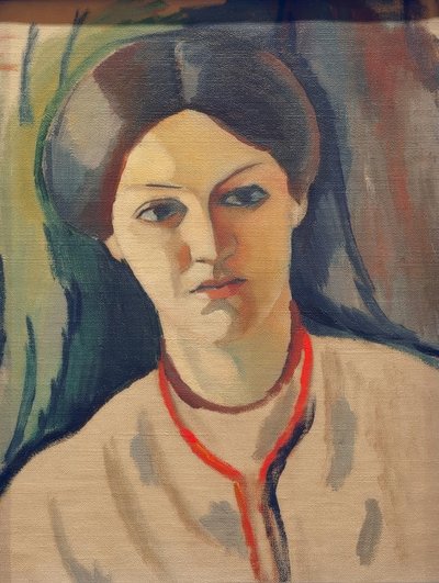 Cabeza de retrato de la esposa del artista de August Macke