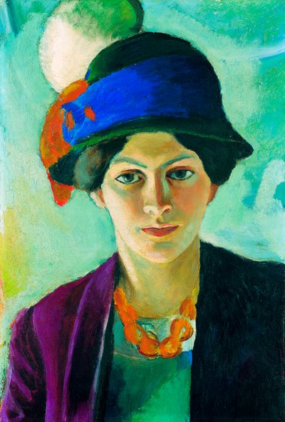 Retrato de la esposa del artista con un sombrero de August Macke