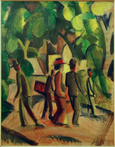Paseo en marrón y verde de August Macke