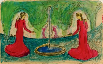 Danza en la fuente de August Macke