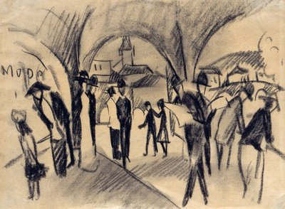 Escena bajo los arcos en Thun, 1913 de August Macke